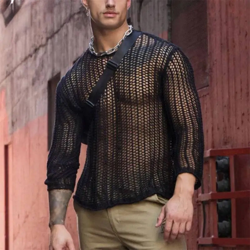 Breathable Open-Knit Mesh Shirt
