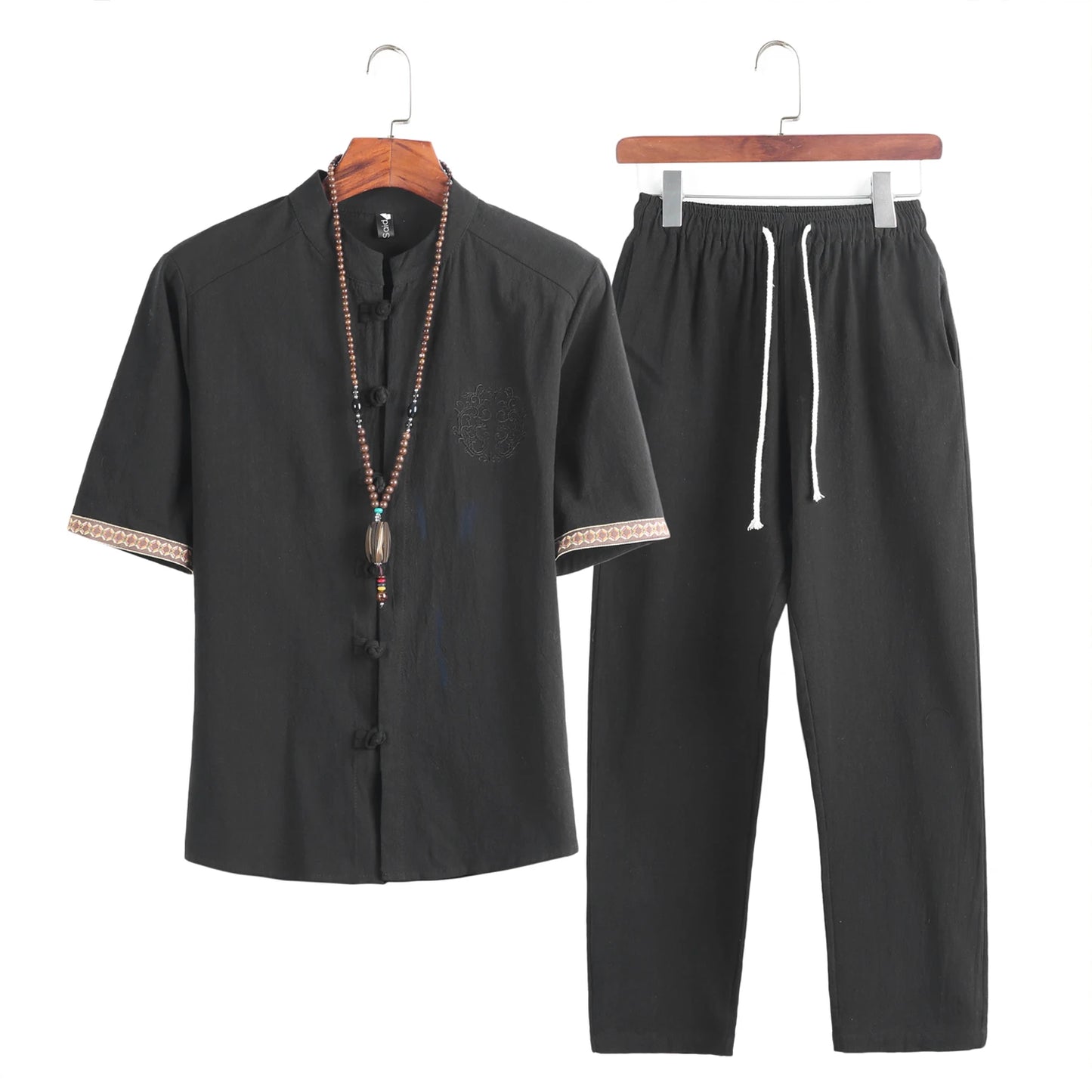 Jian Cotton Blend Summer Shirt Pants Set