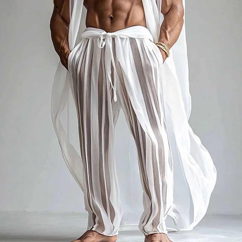 Summer Loose-Fit Drawstring Casual Pants