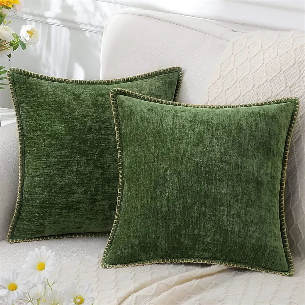 Plush Chenille Decorative Pillow Cover