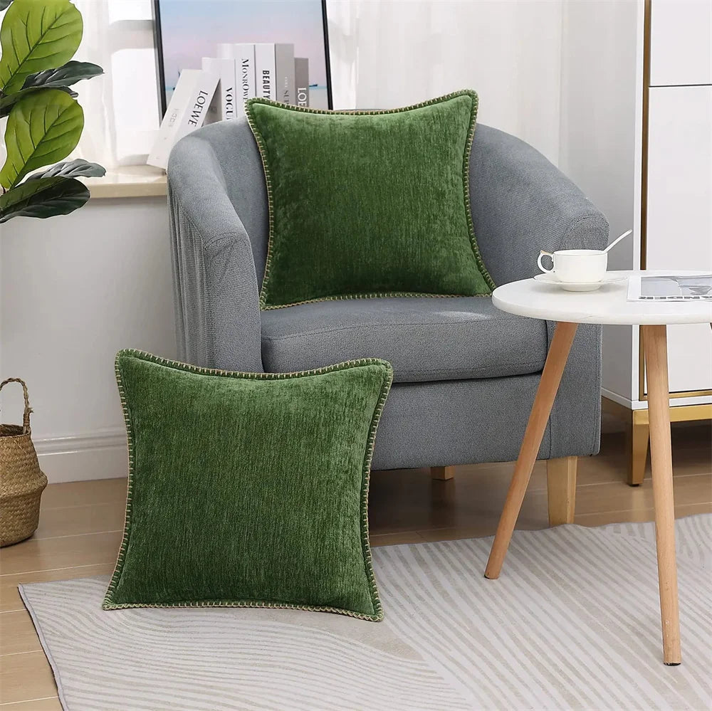Plush Chenille Decorative Pillow Cover