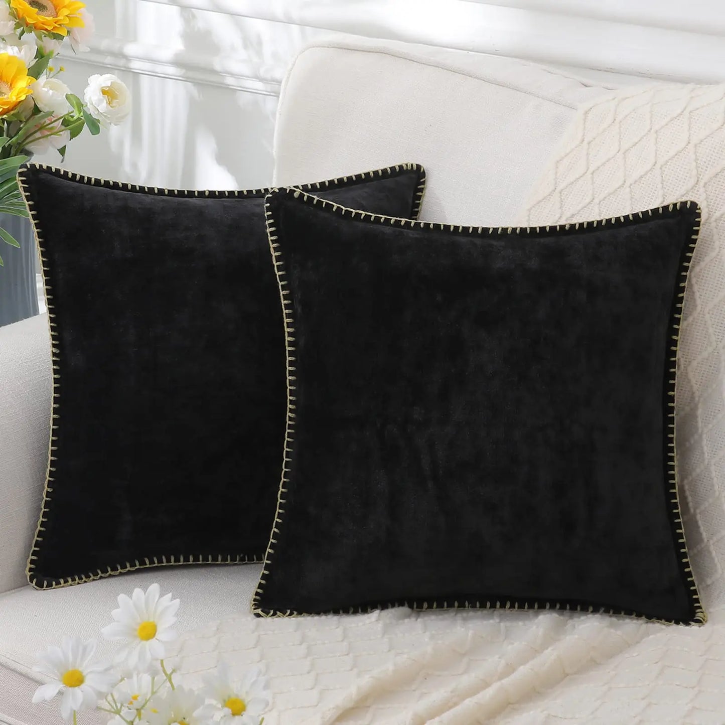 Plush Chenille Decorative Pillow Cover