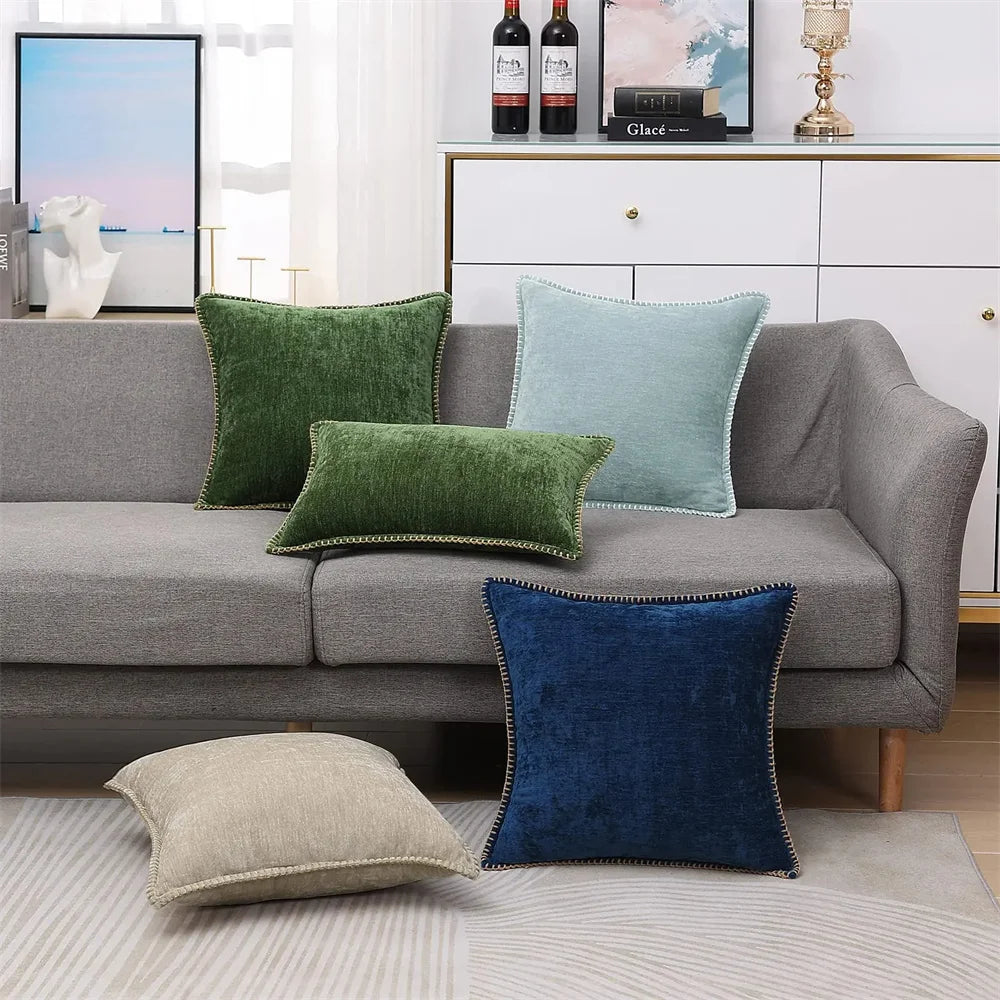 Plush Chenille Decorative Pillow Cover