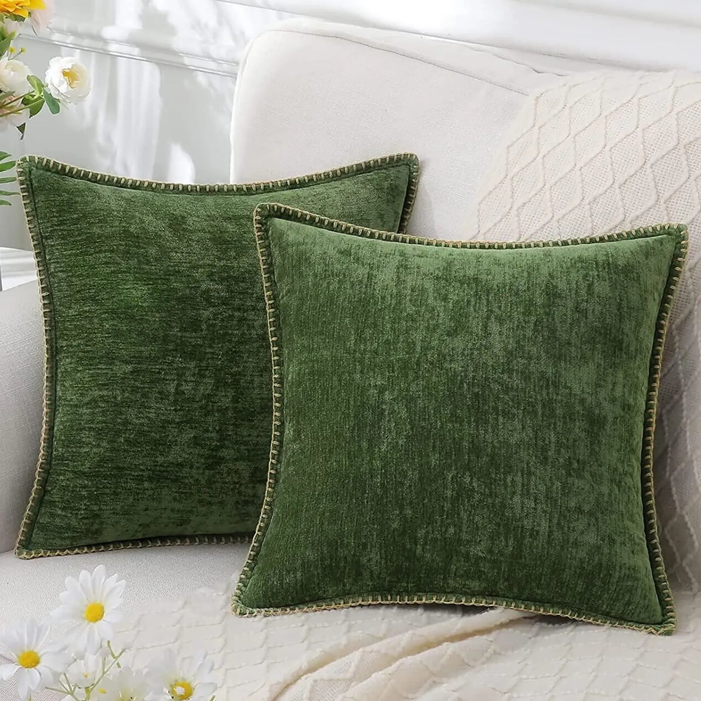 Plush Chenille Decorative Pillow Cover