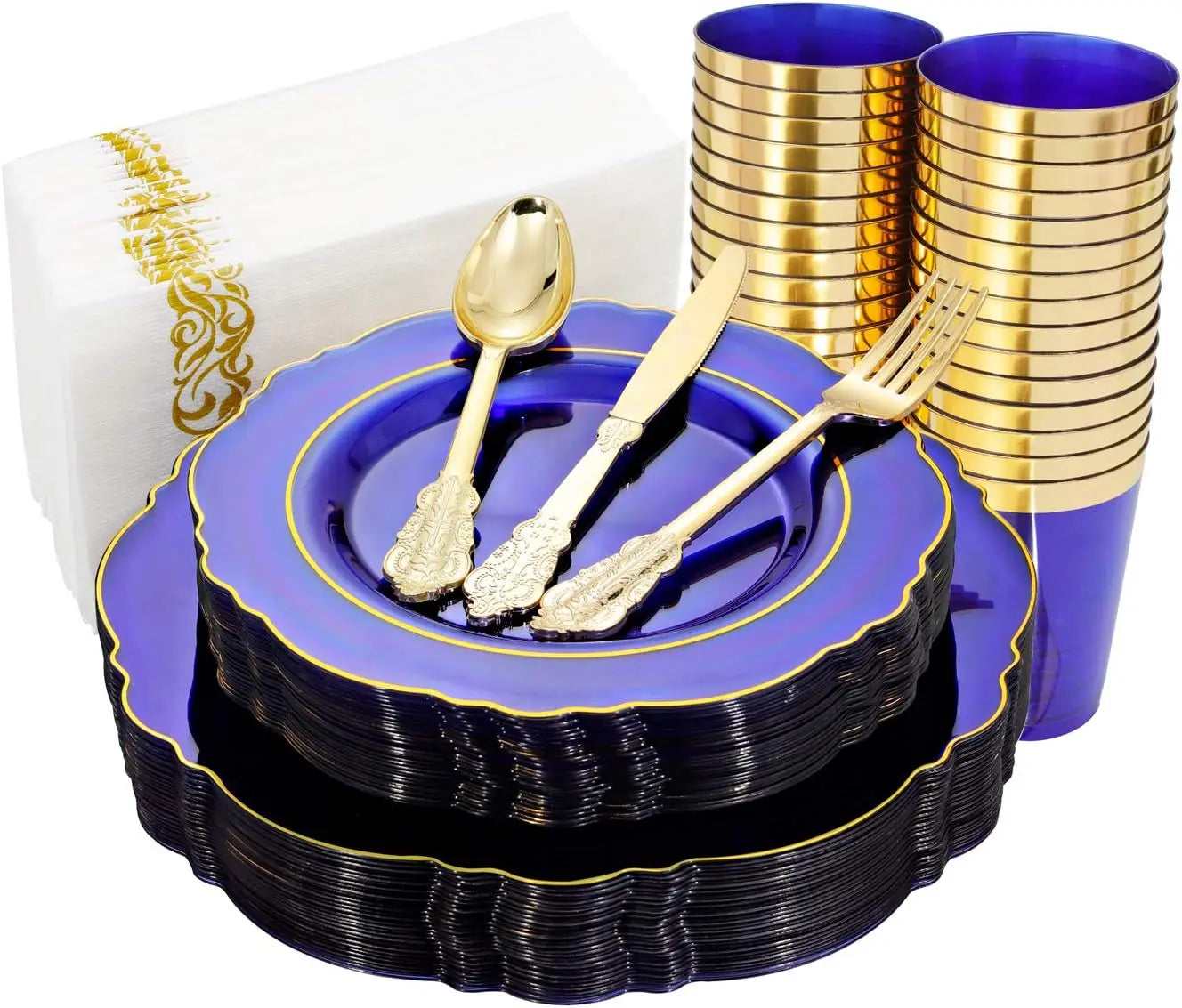 210Pcs Plastic Dinnerware Set