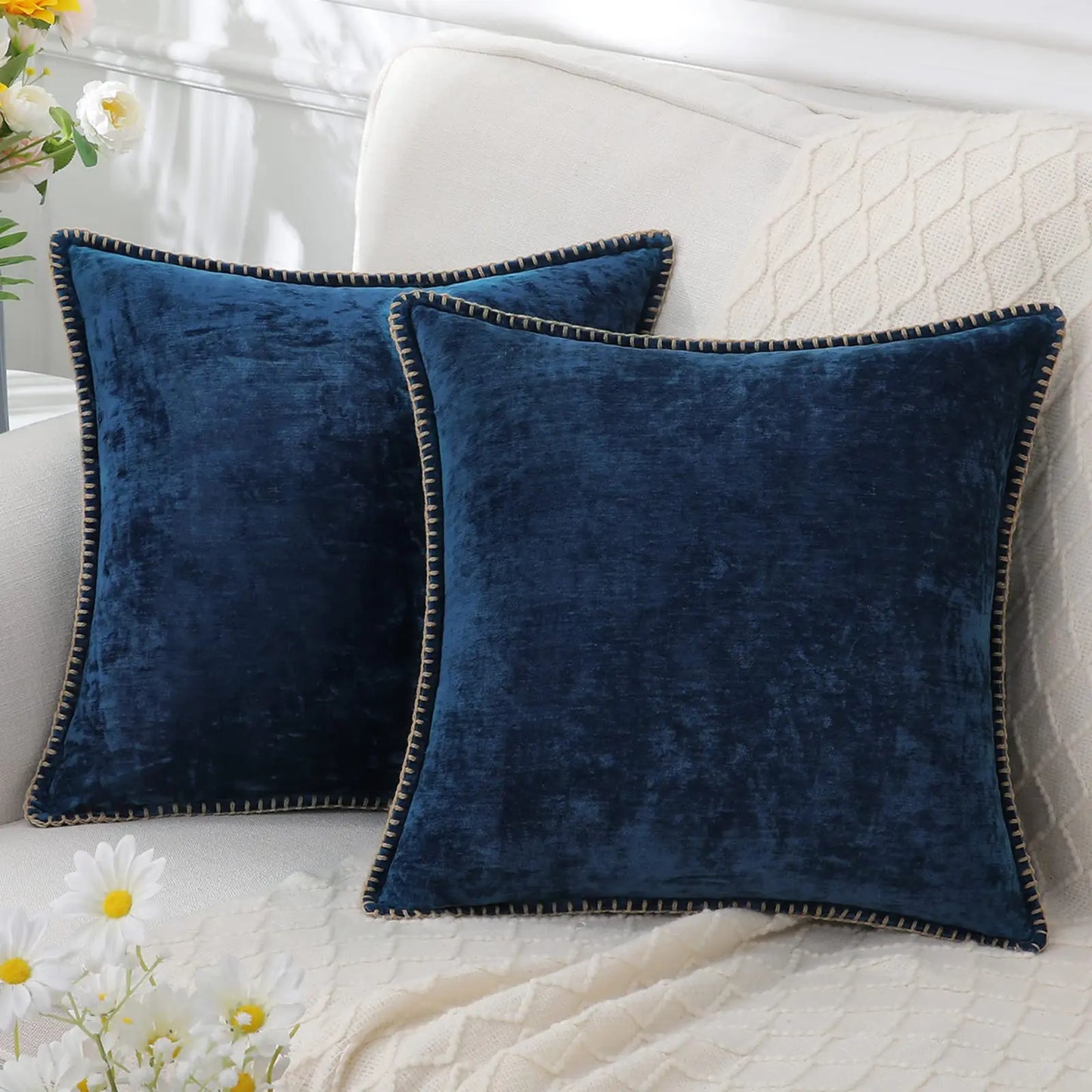 Plush Chenille Decorative Pillow Cover