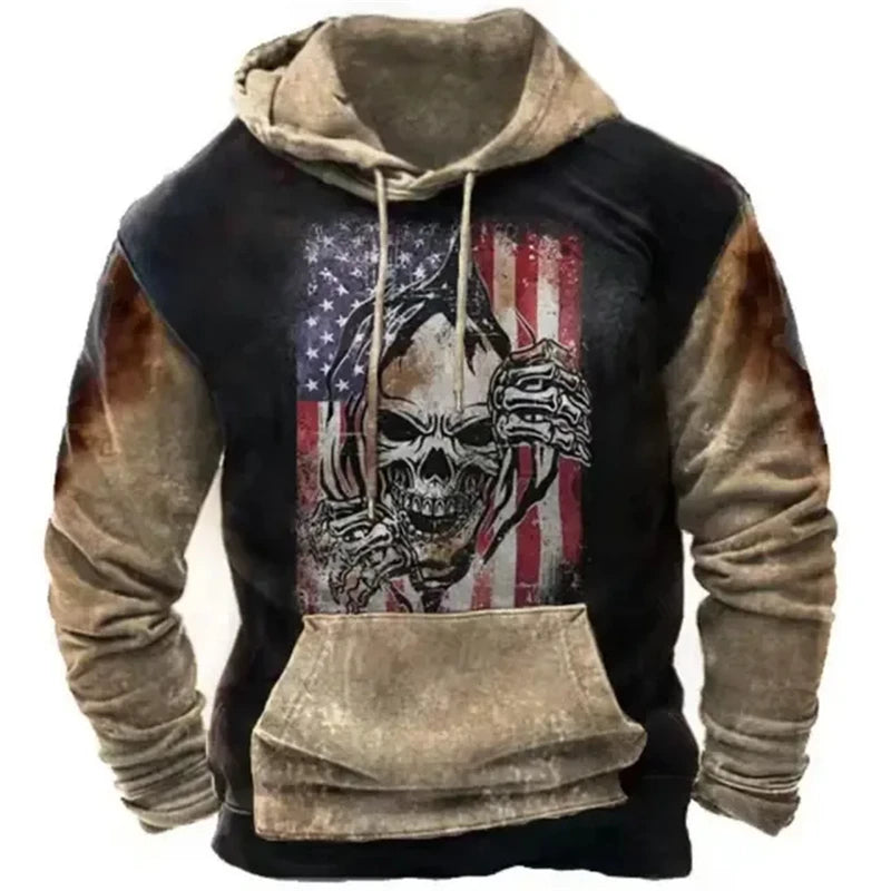 BoldMan US Flag 3D Print Hoodie Sweatshirt