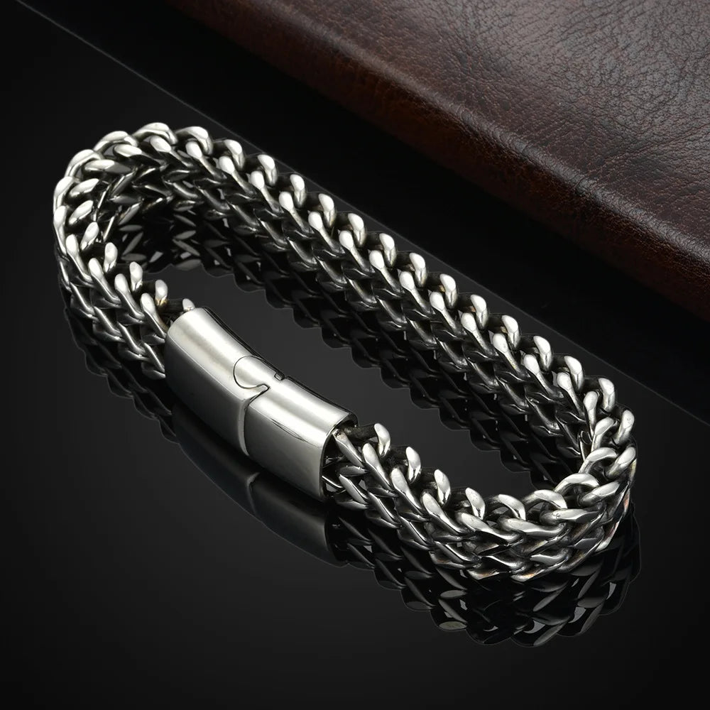Braided SS Fish Scale Bracelet
