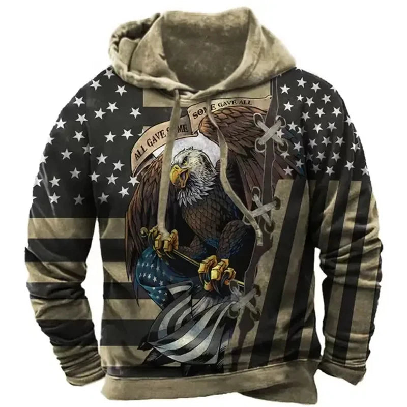 BoldMan US Flag 3D Print Hoodie Sweatshirt