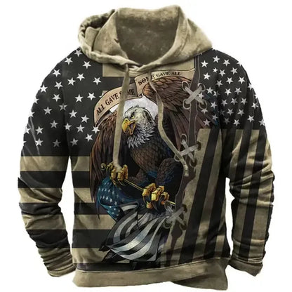 BoldMan US Flag 3D Print Hoodie Sweatshirt