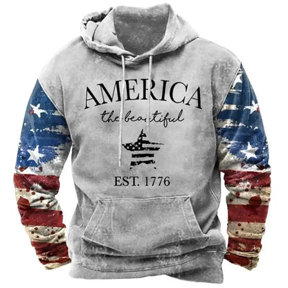 BoldMan US Flag 3D Print Hoodie Sweatshirt