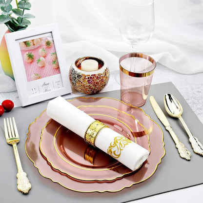 210Pcs Plastic Dinnerware Set