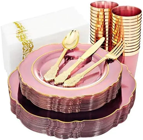 210Pcs Plastic Dinnerware Set
