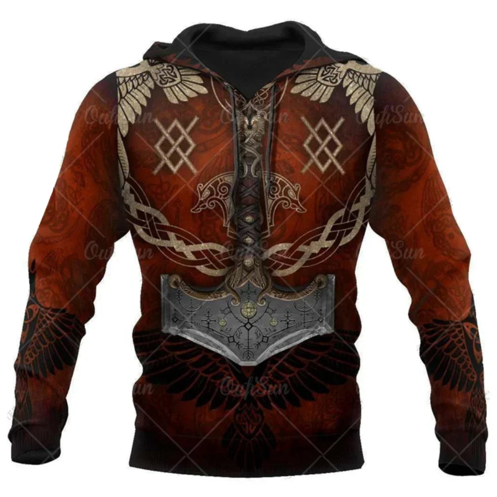 Norseman Style 3D Print Hoodie Sweatshirt