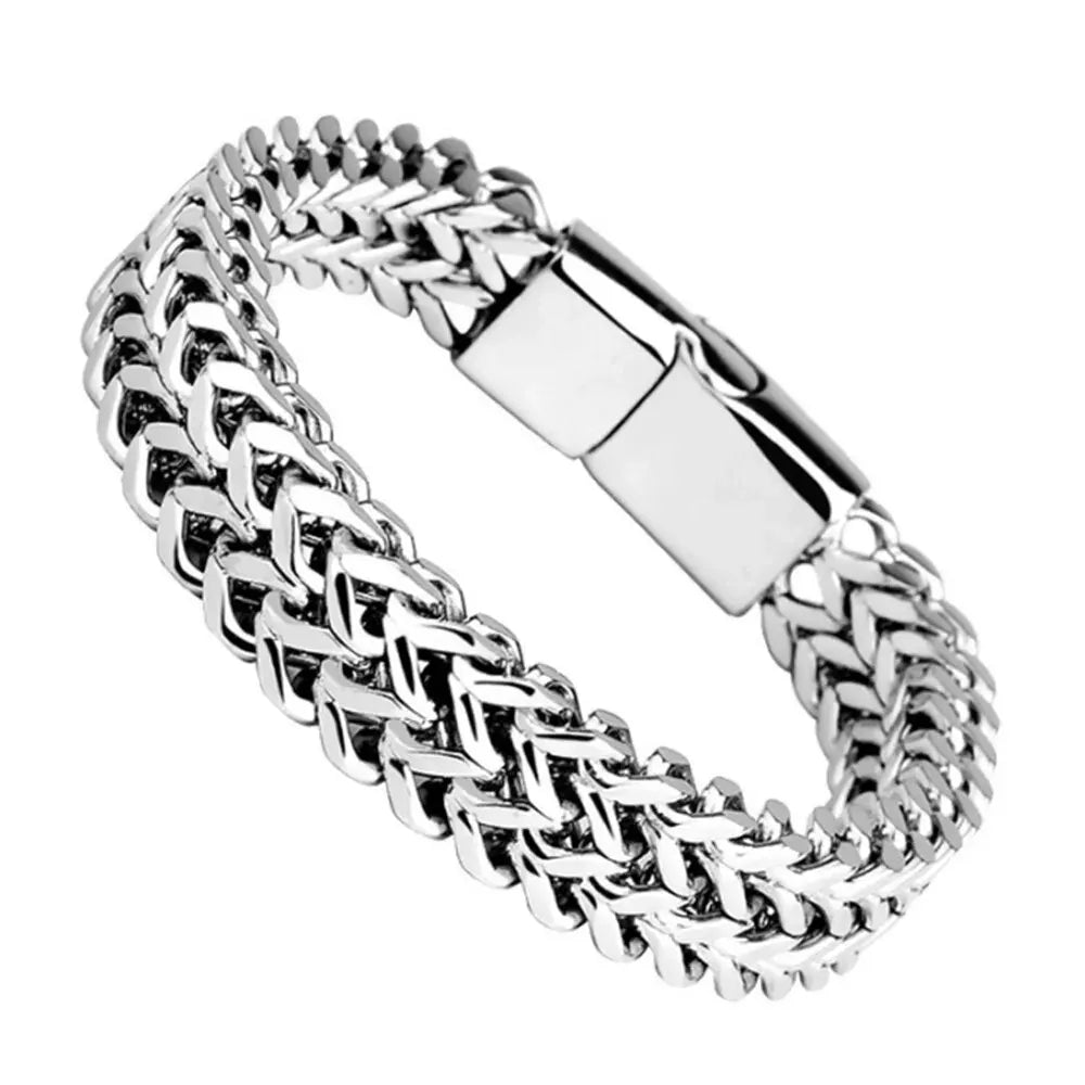 Braided SS Fish Scale Bracelet
