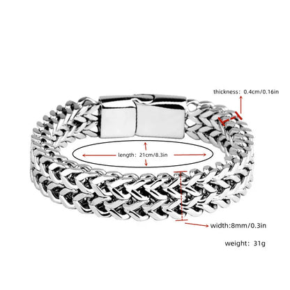 Braided SS Fish Scale Bracelet