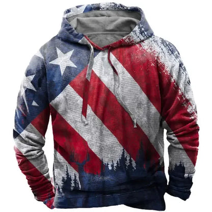 BoldMan US Flag 3D Print Hoodie Sweatshirt