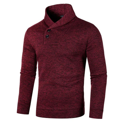 Maroon sweater with a high collar on a white background