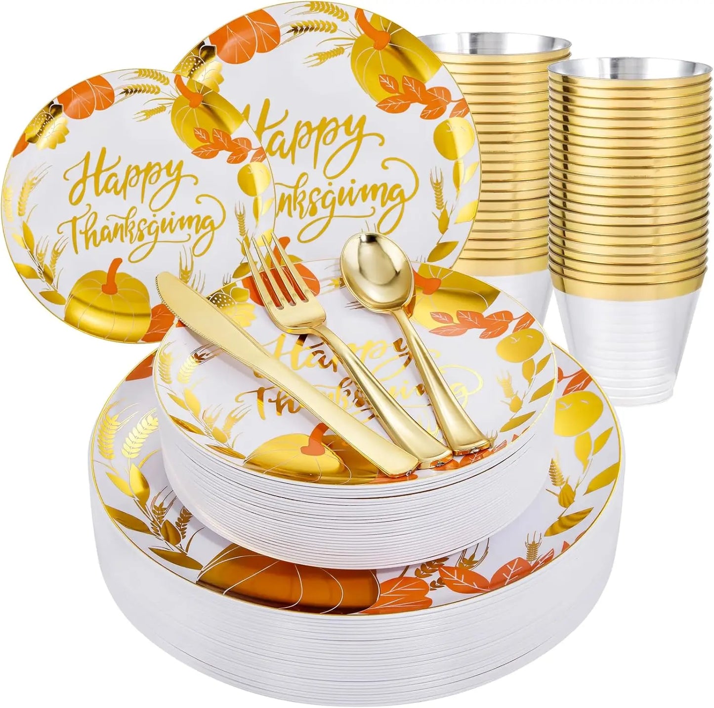 210Pcs Plastic Dinnerware Set
