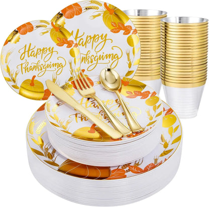 210Pcs Plastic Dinnerware Set