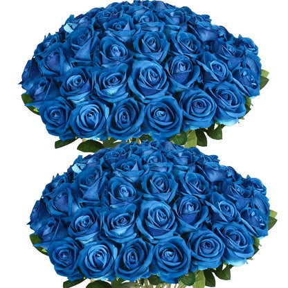 50 Pcs Artificial Real Touch Velvet Roses