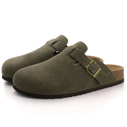 Lizzy Suede Clogs Sandals With Arch Support
