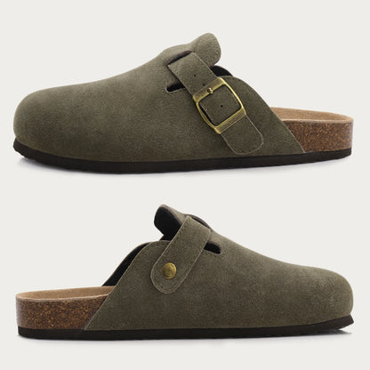 Lizzy Suede Clogs Sandals With Arch Support