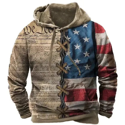 BoldMan US Flag 3D Print Hoodie Sweatshirt