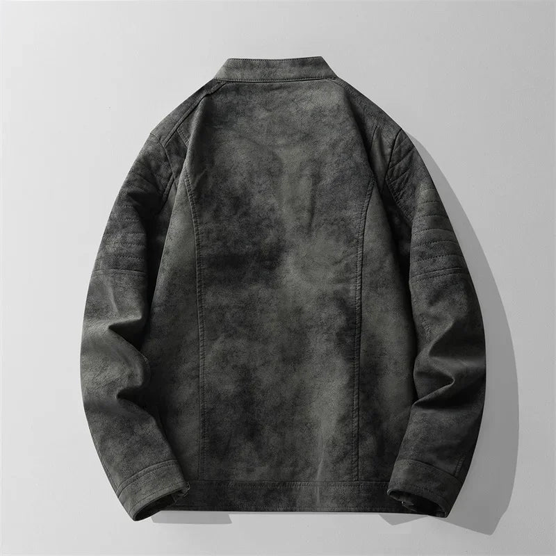 Dark gray jacket on a light gray background
