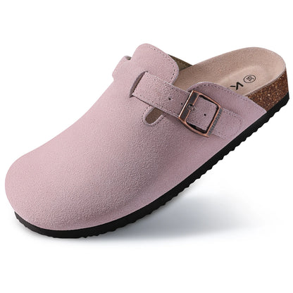 Lizzy Suede Clogs Sandals With Arch Support