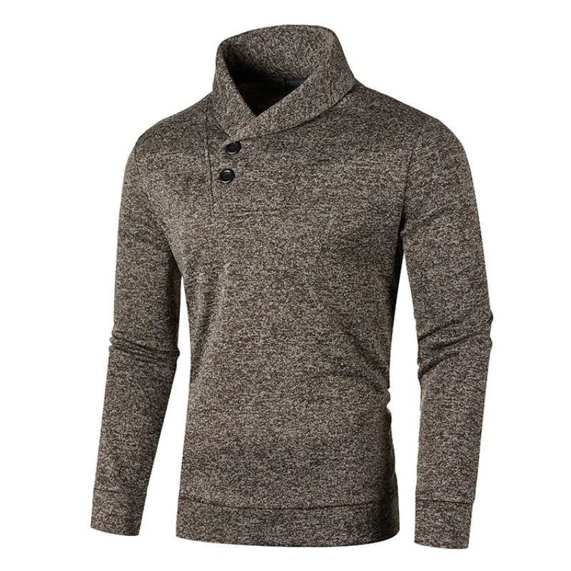 Gray hoodie with button details on a white background