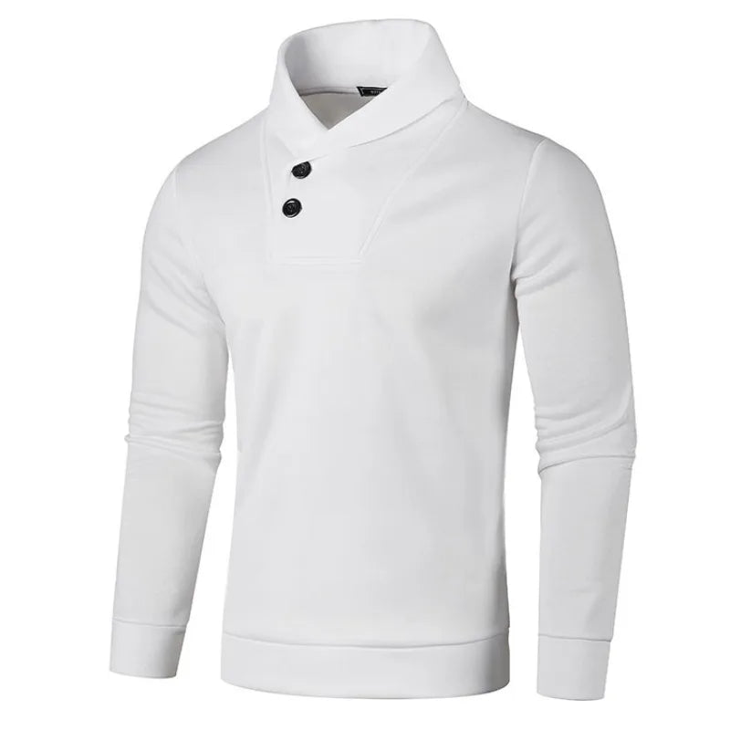 White long-sleeve shirt with a collar on a white background