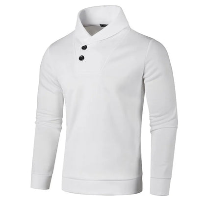 White long-sleeve shirt with a collar on a white background