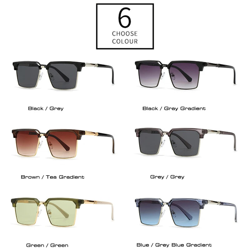 Retro-Style Square Gradient Sunglasses
